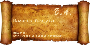 Bazarea Alojzia névjegykártya